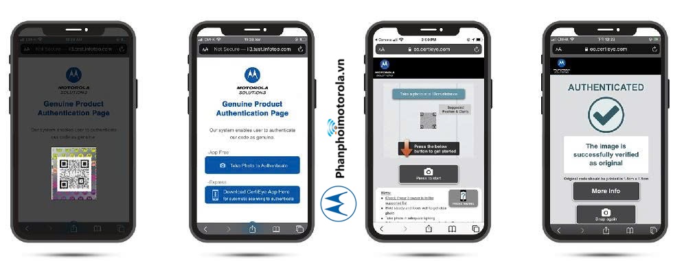 Hướng dẫn các bước phân biệt máy bộ đàm Motorola chính hãng với hàng giả hàng nhái bằng cách quyét mã QR